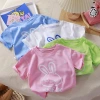 New summer 2023 children's short-sleeved T-shirts for boys and girls, featuring round collars, stylish, thin and casual cartoon prints details Picture